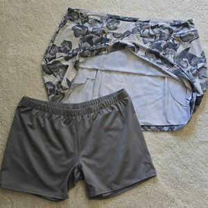 Puma Womens Golf Skort Sz XL Gray Floral Print Athletic Skirt w/ Detached Shorts